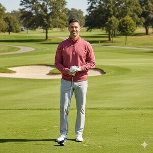 Greg Norman Men’s Maroon Heather 1/4 Zip Pullover – Size XL (New with Tags)